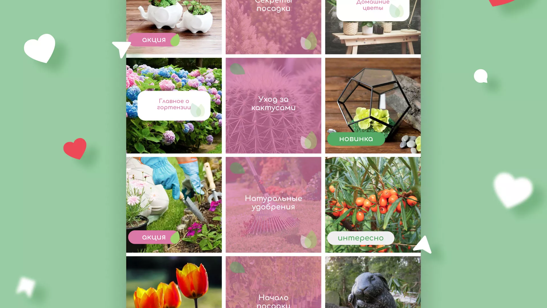 Разработка оформления профиля Instagram для магазина «Floraint» в Сестрорецке