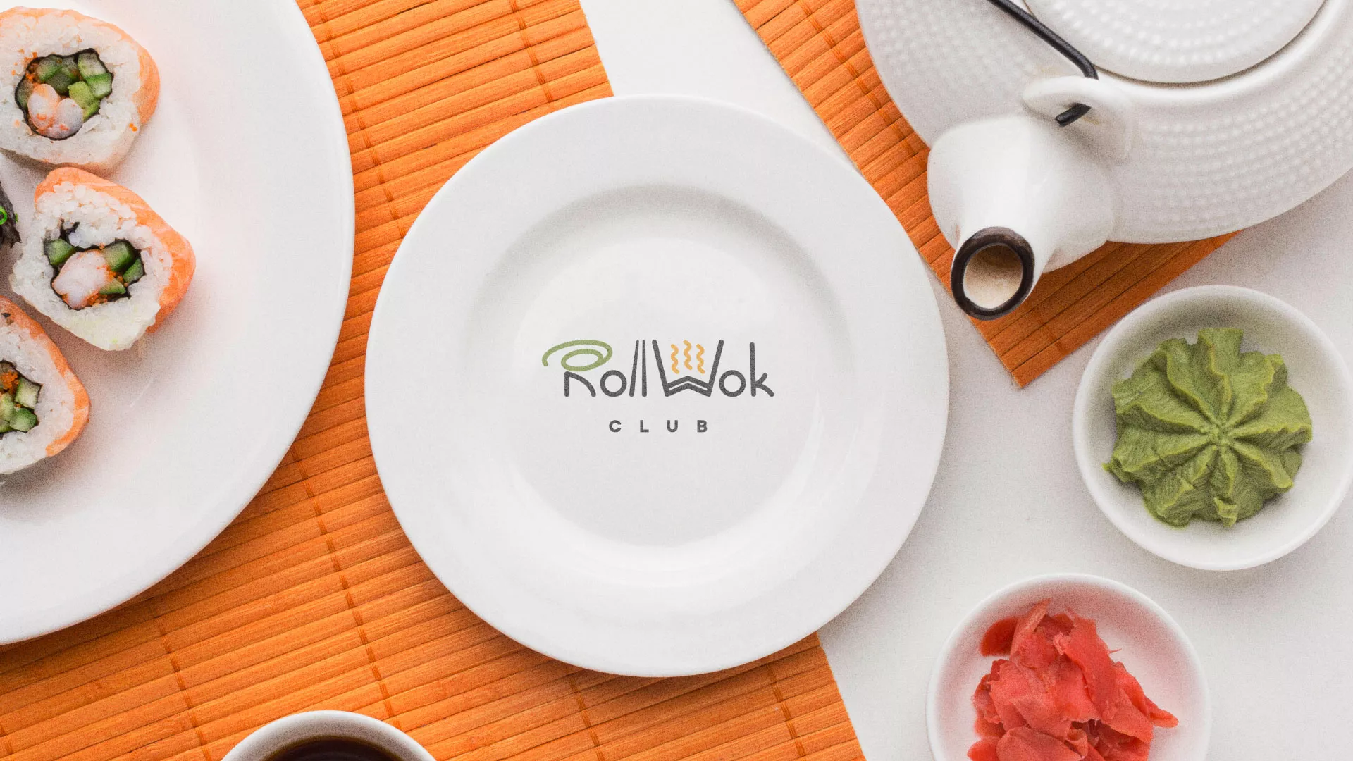 Разработка логотипа и фирменного стиля в Сестрорецке для суши-бара «Roll Wok Club» Разработка логотипа и фирменного стиля в Сестрорецке для суши-бара «Roll Wok Club»